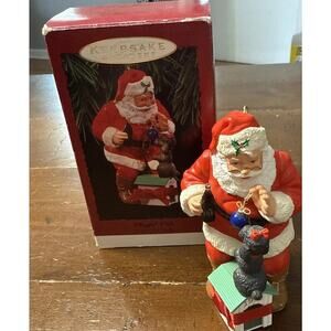 Hallmark Keepsake Playful Pals Coca-Cola Santa Vintage 1993 Christmas Ornament
